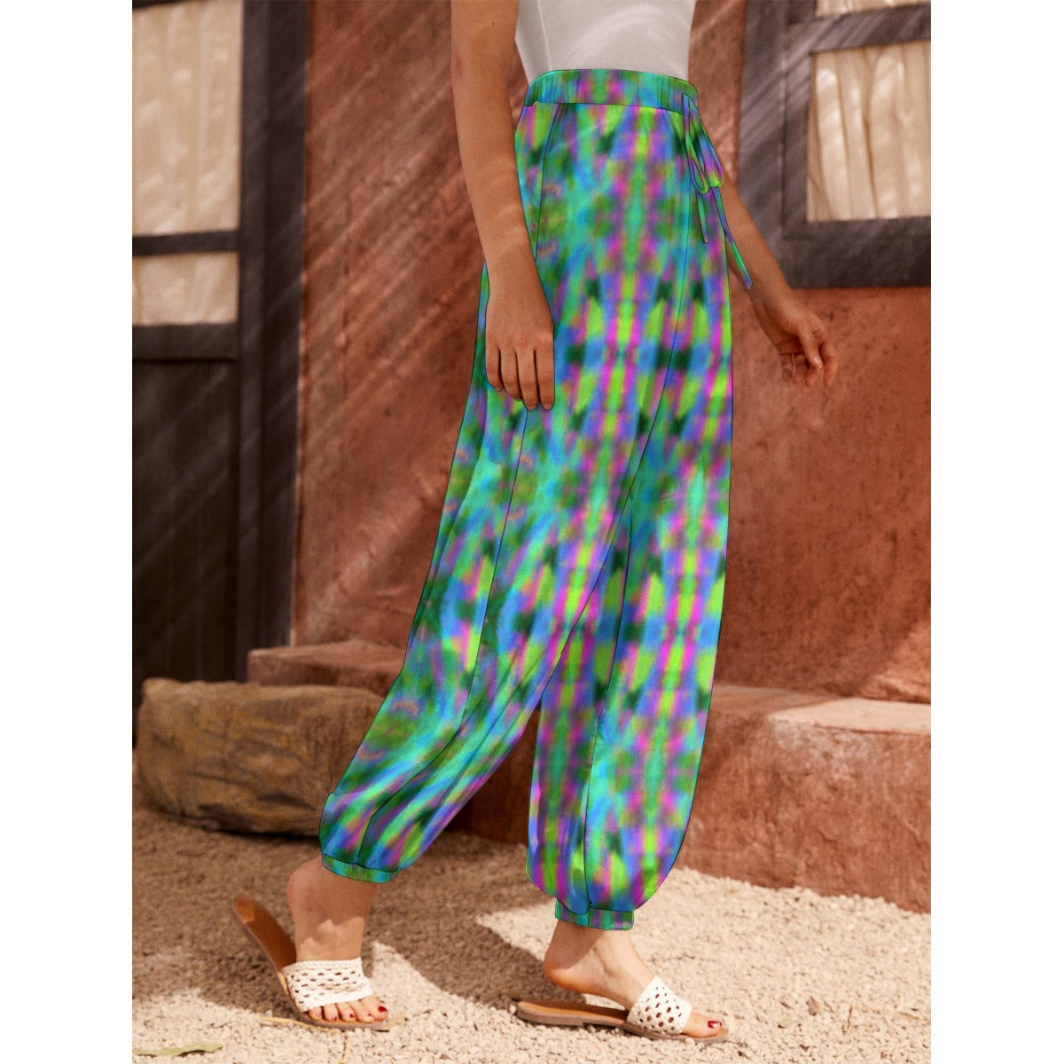 Tie-Dye Style All-Over Print Women's Carrot Pants