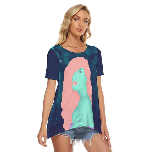 Moonlight All-Over Print Women's O-neck Short Sleeve T-shirt