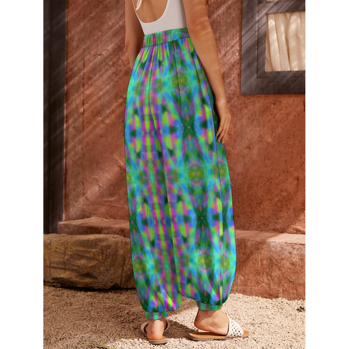 Tie-Dye Style All-Over Print Women's Carrot Pants