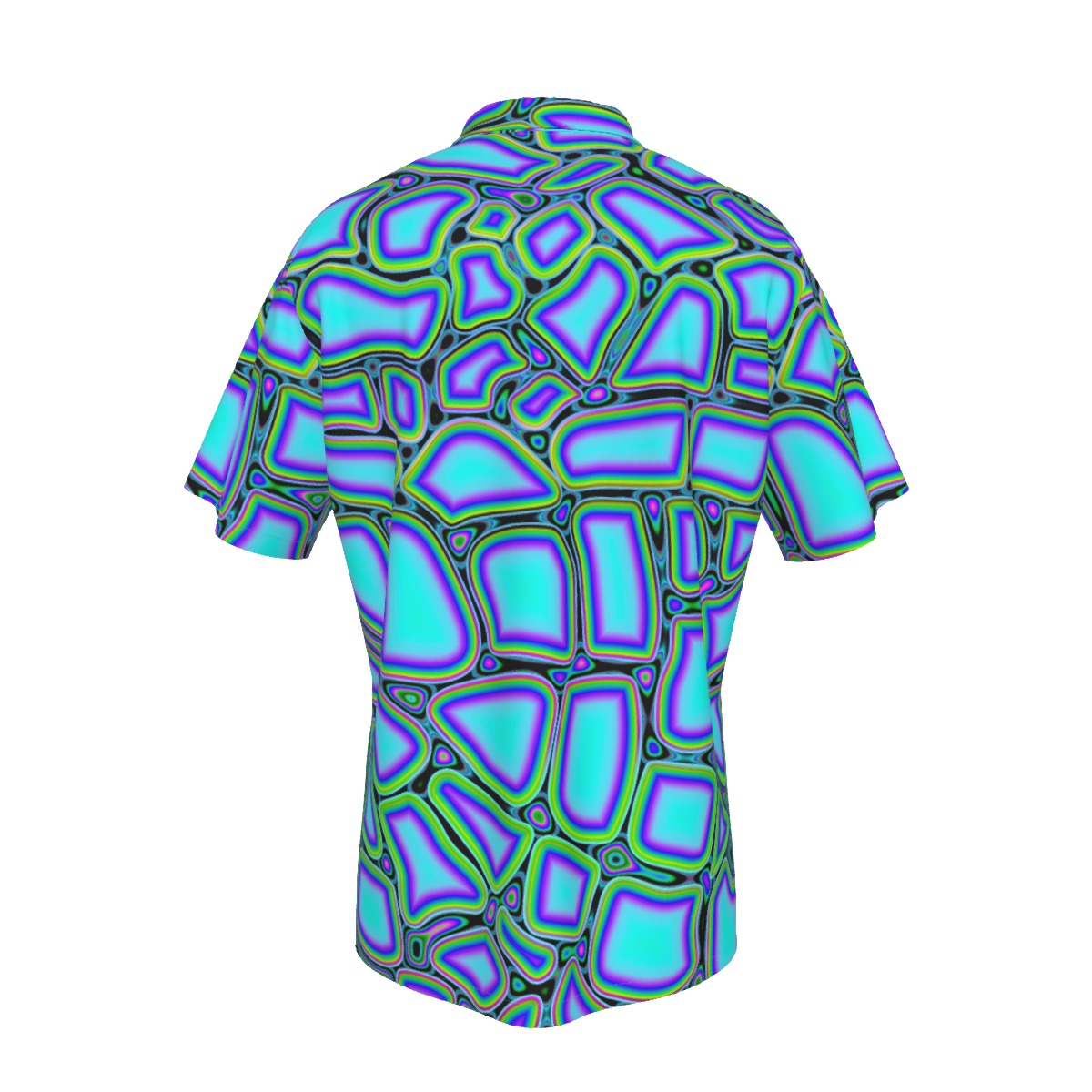 Blue Animal Print Men's Hawaiian Shirt With Pocket