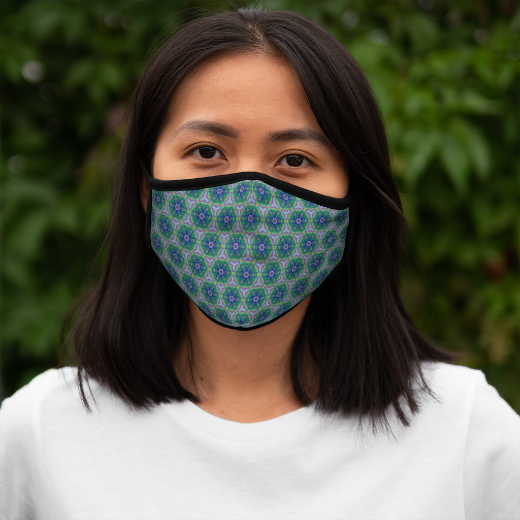 Fitted Polyester Face Mask  in Green Haze