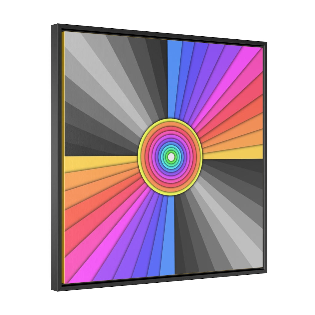Rainbow Button Gallery Canvas Wraps, Square Frame