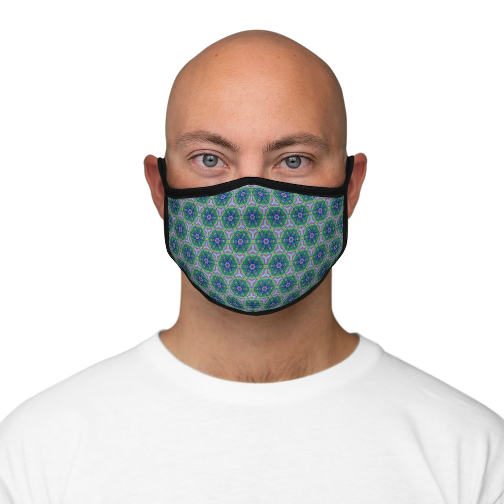 Fitted Polyester Face Mask  in Green Haze