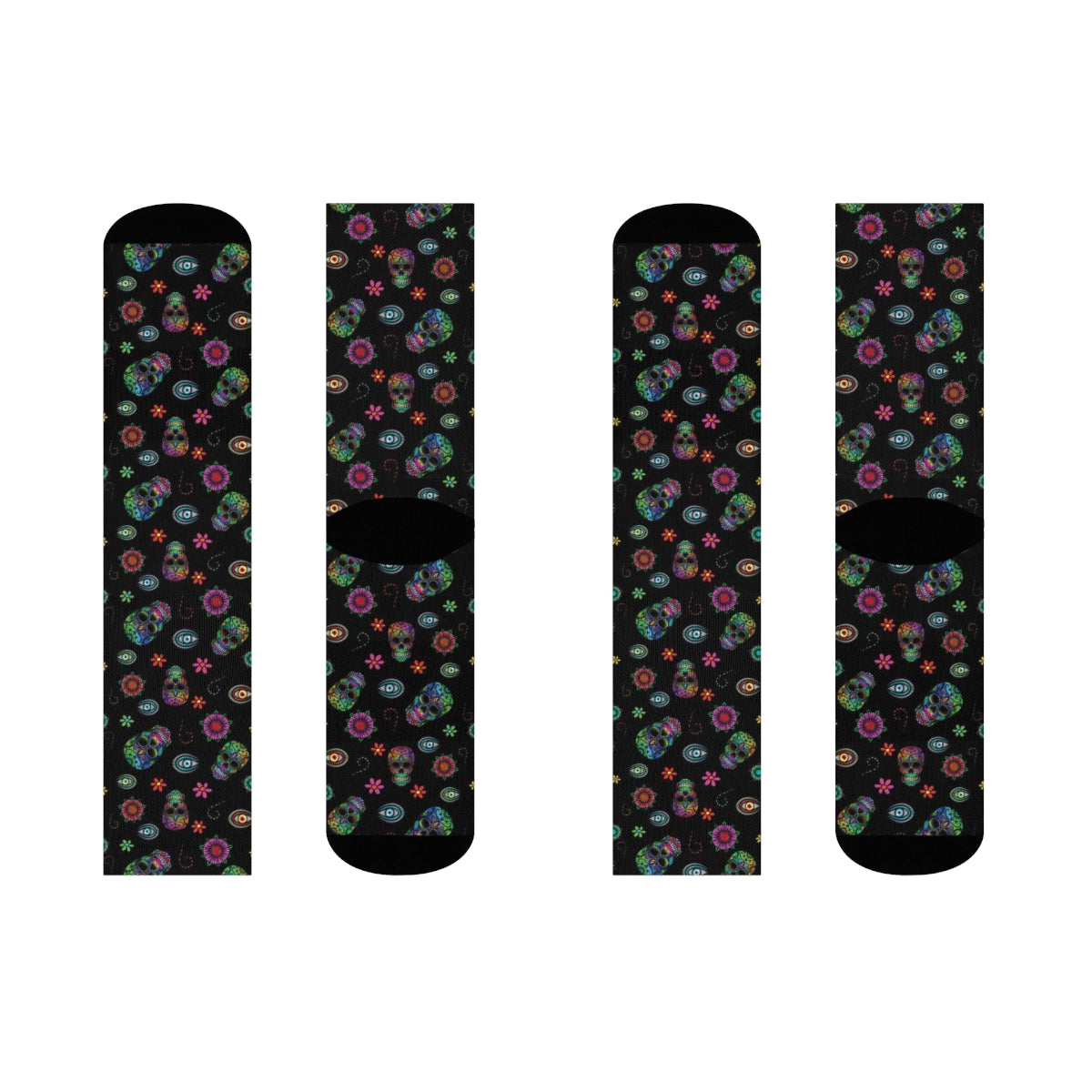 Sugar Skull Sublimation Crew Socks