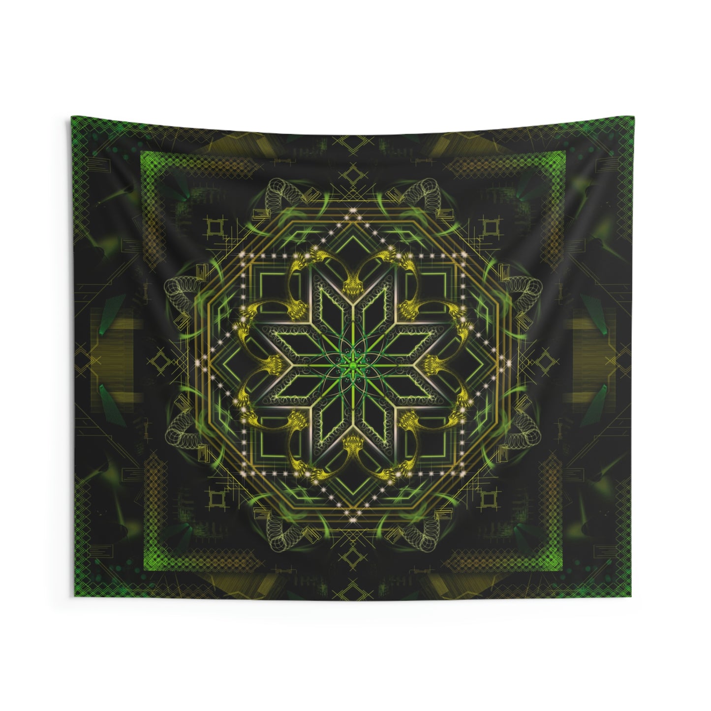 Green Mandala Indoor Wall Tapestries