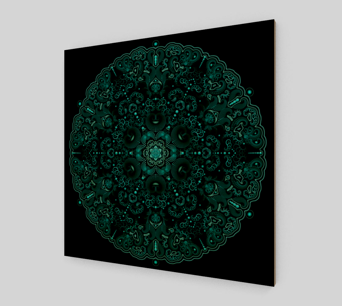 Fractal Visions Mandala Wood Print