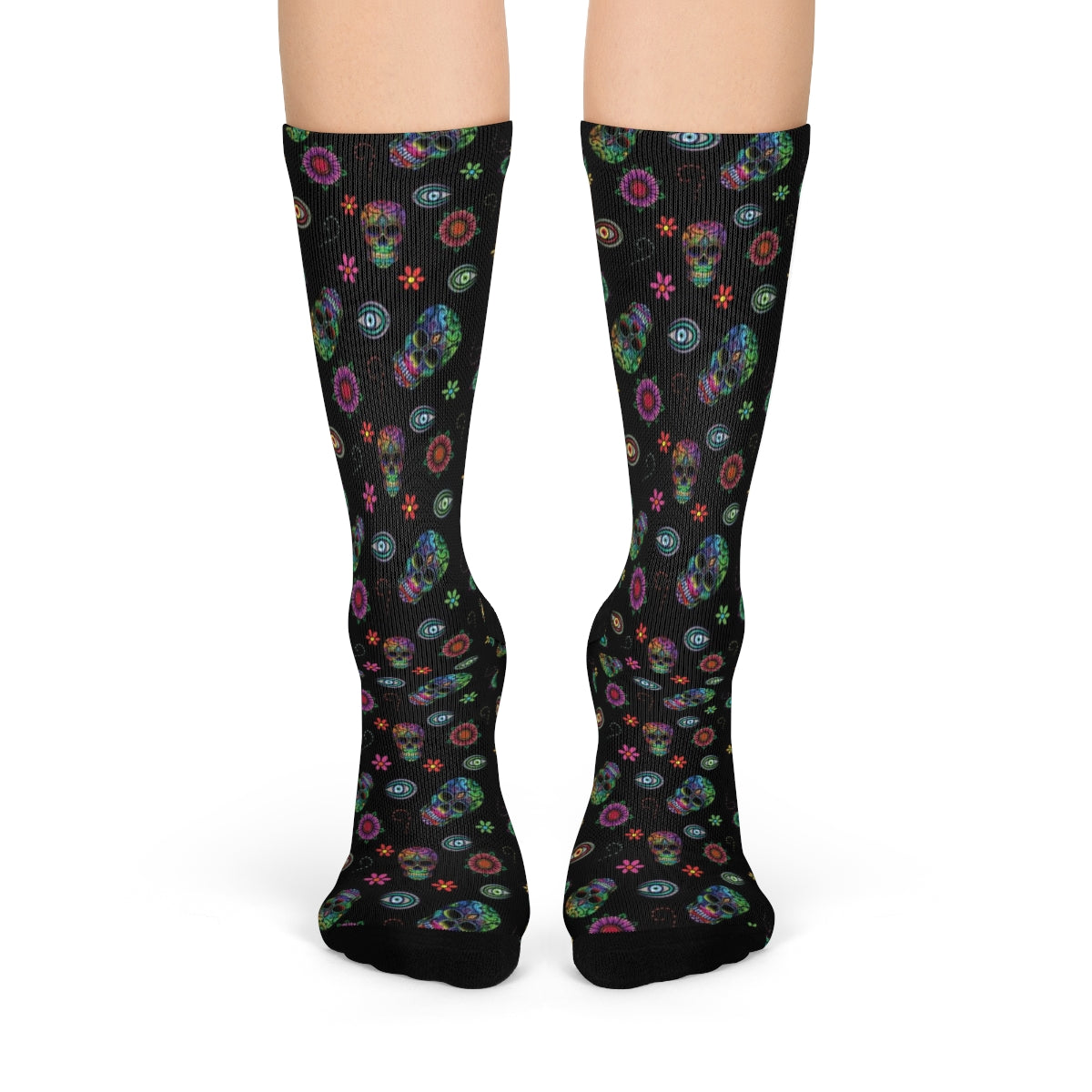 Sugar Skull Sublimation Crew Socks