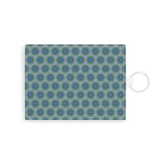 Saffiano Leather Card Holder in Green Haze