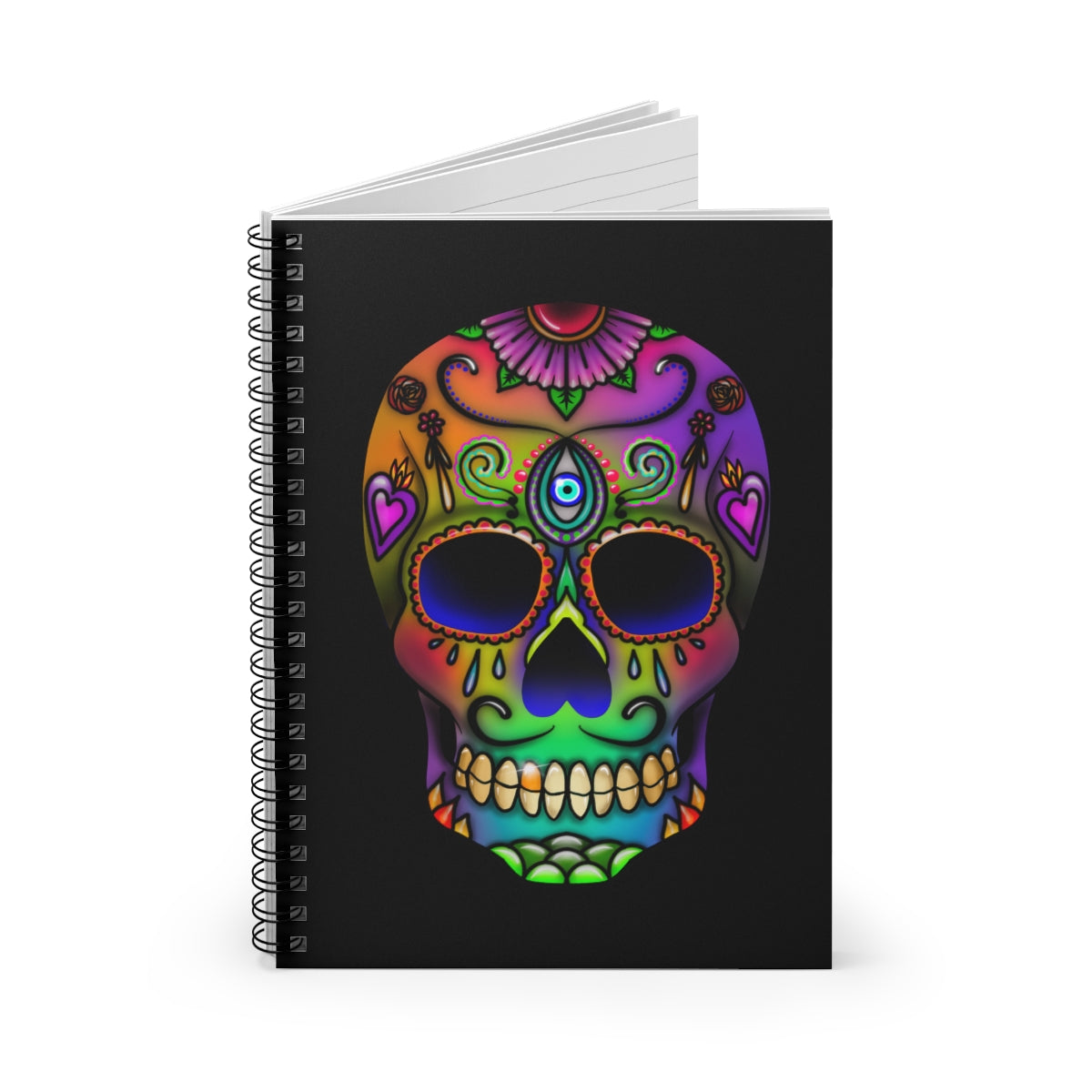 Sugar Skull Spiral Notebook - Ruled Line