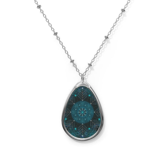 Snowflake - Oval Necklace