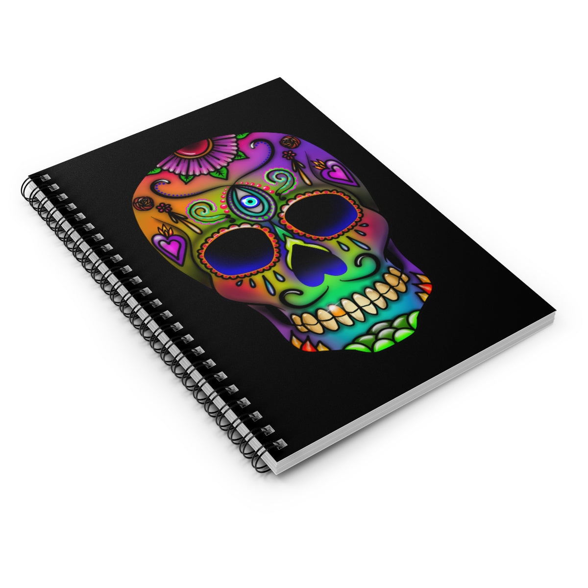Sugar Skull Spiral Notebook - Ruled Line