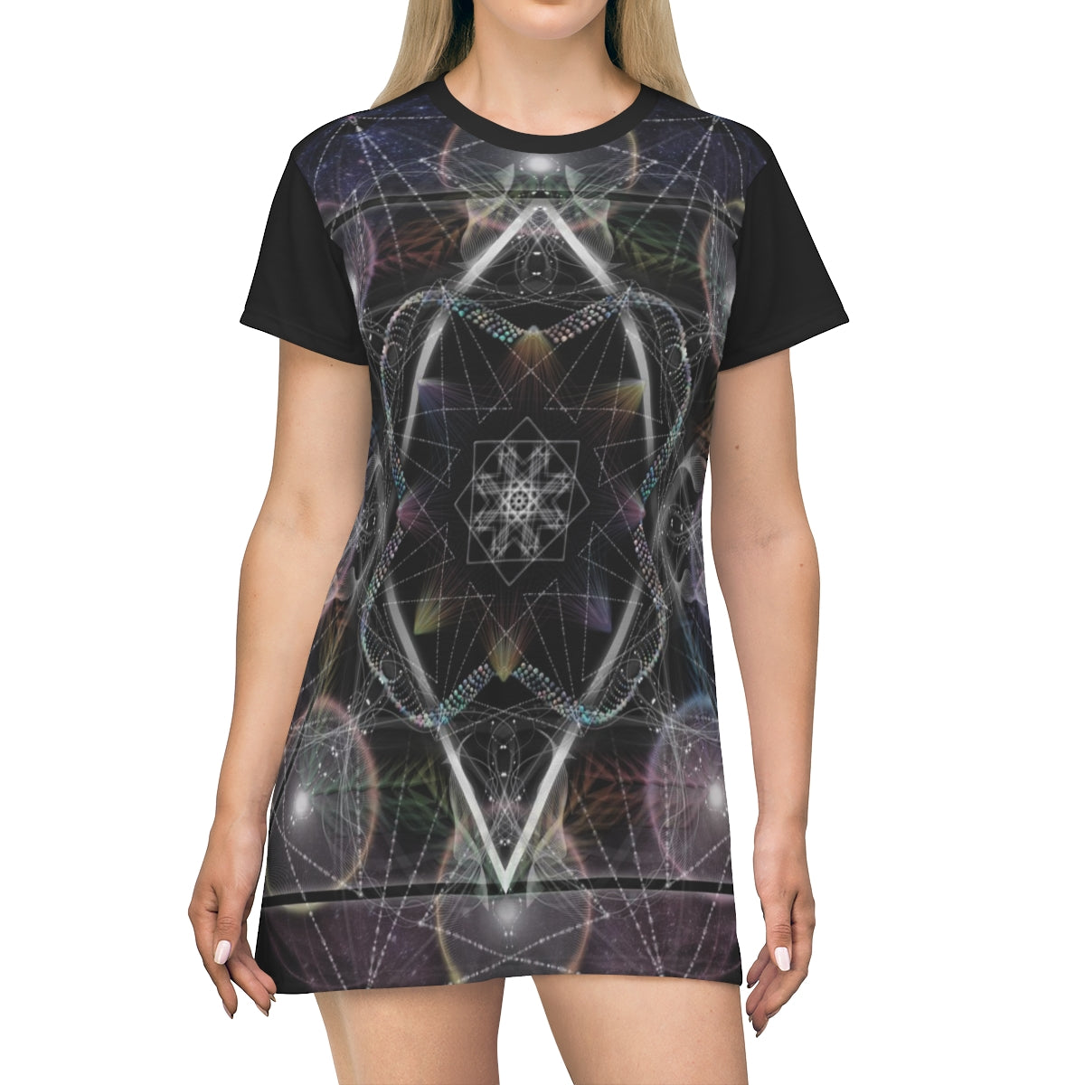 Space Mandala All Over Print T-Shirt Dress