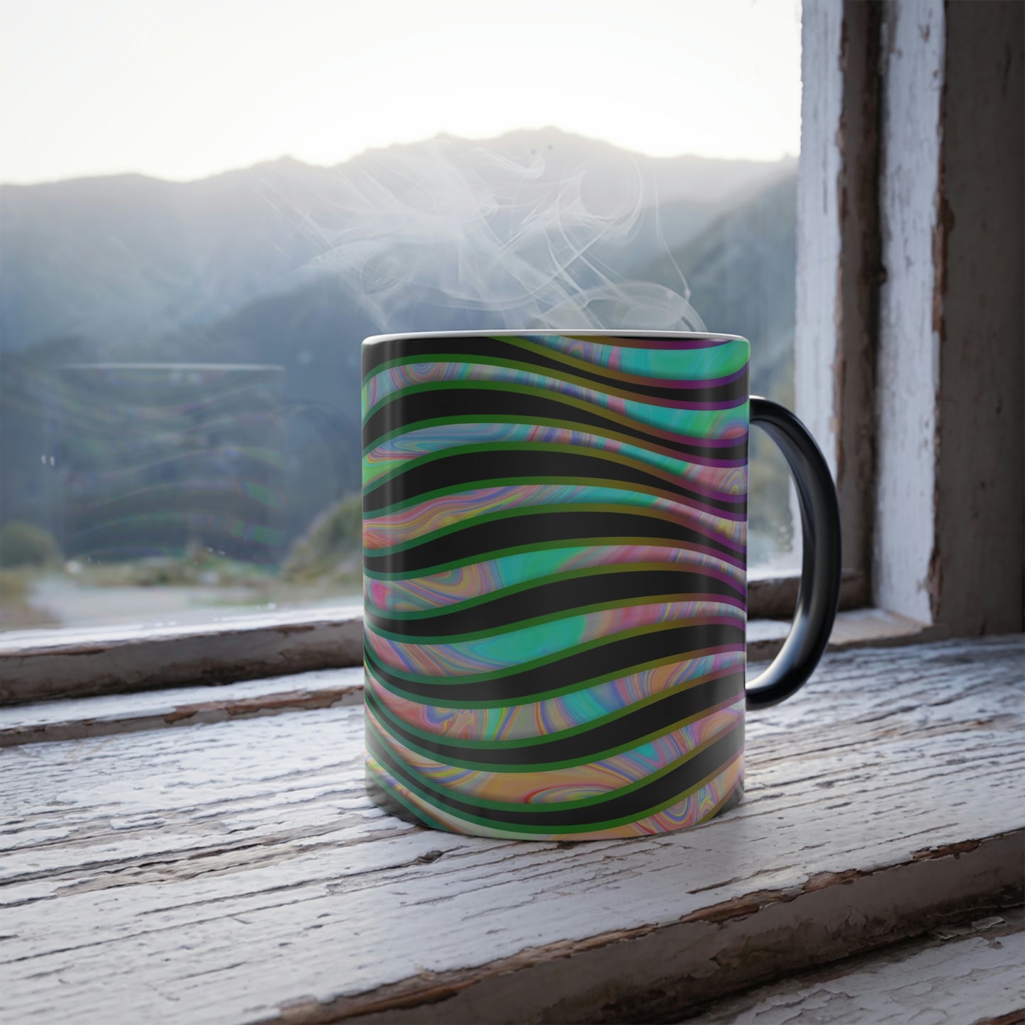 Rainbow Wave Color Morphing Mug, 11oz