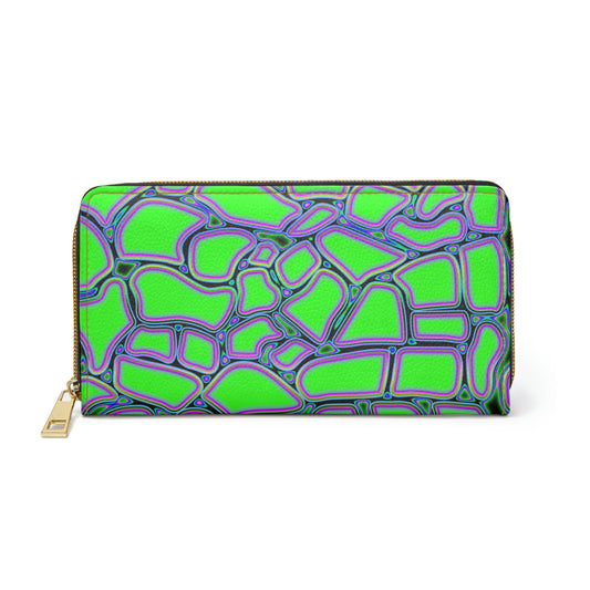 Lizard Green Zipper Wallet